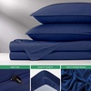 image:imagePure Bamboo California King Sheets Genuine 100 Organic Viscose Derived from Bamboo Bed Sheet Set Soft amp Cooling Double Stitching 2 Year Quality Promise California King SandCobalt Blue
