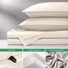 image:imagePure Bamboo California King Sheets Genuine 100 Organic Viscose Derived from Bamboo Bed Sheet Set Soft amp Cooling Double Stitching 2 Year Quality Promise California King SandIvory