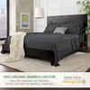 image:imagePure Bamboo California King Sheets Genuine 100 Organic Viscose Derived from Bamboo Bed Sheet Set Soft amp Cooling Double Stitching 2 Year Quality Promise California King SandCharcoal