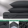 image:imagePure Bamboo California King Sheets Genuine 100 Organic Viscose Derived from Bamboo Bed Sheet Set Soft amp Cooling Double Stitching 2 Year Quality Promise California King SandCharcoal