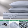 image:imagePure Bamboo California King Sheets Genuine 100 Organic Viscose Derived from Bamboo Bed Sheet Set Soft amp Cooling Double Stitching 2 Year Quality Promise California King SandSterling Blue