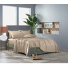 image:imagePure Bamboo California King Sheets Genuine 100 Organic Viscose Derived from Bamboo Bed Sheet Set Soft amp Cooling Double Stitching 2 Year Quality Promise California King SandAlmond