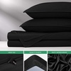 image:imagePure Bamboo California King Sheets Genuine 100 Organic Viscose Derived from Bamboo Bed Sheet Set Soft amp Cooling Double Stitching 2 Year Quality Promise California King SandBlack