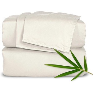 image:imagePure Bamboo California King Sheets Genuine 100 Organic Viscose Derived from Bamboo Bed Sheet Set Soft amp Cooling Double Stitching 2 Year Quality Promise California King SandIvory