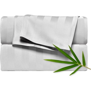 image:imagePure Bamboo California King Sheets Genuine 100 Organic Viscose Derived from Bamboo Bed Sheet Set Soft amp Cooling Double Stitching 2 Year Quality Promise California King SandJacquard White