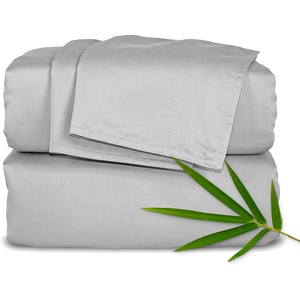 image:imagePure Bamboo California King Sheets Genuine 100 Organic Viscose Derived from Bamboo Bed Sheet Set Soft amp Cooling Double Stitching 2 Year Quality Promise California King SandSilver Pearl