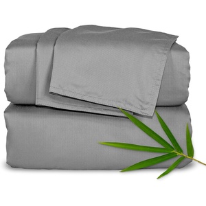 image:imagePure Bamboo California King Sheets Genuine 100 Organic Viscose Derived from Bamboo Bed Sheet Set Soft amp Cooling Double Stitching 2 Year Quality Promise California King SandStone Grey