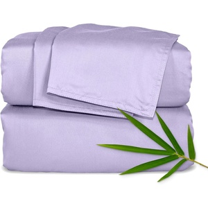 image:imagePure Bamboo California King Sheets Genuine 100 Organic Viscose Derived from Bamboo Bed Sheet Set Soft amp Cooling Double Stitching 2 Year Quality Promise California King SandLavender