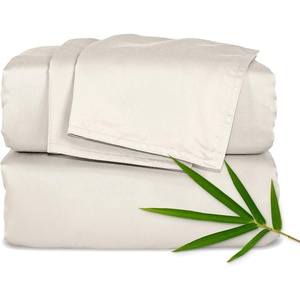 image:imagePure Bamboo California King Sheets Genuine 100 Organic Viscose Derived from Bamboo Bed Sheet Set Soft amp Cooling Double Stitching 2 Year Quality Promise California King SandCreme