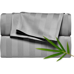 image:imagePure Bamboo California King Sheets Genuine 100 Organic Viscose Derived from Bamboo Bed Sheet Set Soft amp Cooling Double Stitching 2 Year Quality Promise California King SandJacquard Stone