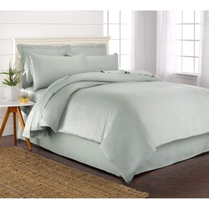 image:imageQueen Duvet Cover by Pure Bamboo 3 Piece Set Genuine 100 Organic Viscose Derived from Bamboo Luxuriously Soft and Cooling 2 Pillowcases Queen Silver PearlSea Glass