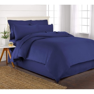image:imageQueen Duvet Cover by Pure Bamboo 3 Piece Set Genuine 100 Organic Viscose Derived from Bamboo Luxuriously Soft and Cooling 2 Pillowcases Queen Silver PearlCobalt Blue
