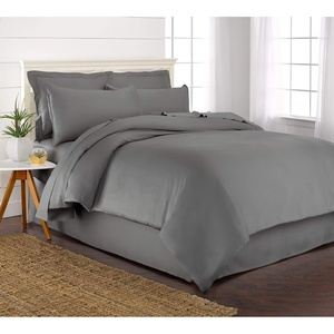image:imageQueen Duvet Cover by Pure Bamboo 3 Piece Set Genuine 100 Organic Viscose Derived from Bamboo Luxuriously Soft and Cooling 2 Pillowcases Queen Silver PearlStone Grey