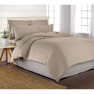 image:imageQueen Duvet Cover by Pure Bamboo 3 Piece Set Genuine 100 Organic Viscose Derived from Bamboo Luxuriously Soft and Cooling 2 Pillowcases Queen Silver PearlSand