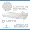 image:imageTwin Mattress Protector by PURE BAMBOO Waterproof  Viscose Derived from Bamboo Breathable Noiseless Mattress Cover Protects Against Moisture Spills Stains TwinCrib