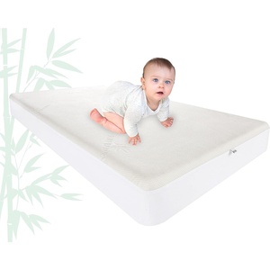 image:imageTwin Mattress Protector by PURE BAMBOO Waterproof  Viscose Derived from Bamboo Breathable Noiseless Mattress Cover Protects Against Moisture Spills Stains TwinCrib