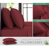 image:imageQueen Pillowcases by Pure Bamboo Genuine 100 Organic Viscose Derived from Bamboo Luxuriously Soft amp Cooling Double Stitching Envelope Closure 2 Queen Pillowcases StripesMerlot
