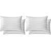 image:imageQueen Pillowcases by Pure Bamboo Genuine 100 Organic Viscose Derived from Bamboo Luxuriously Soft amp Cooling Double Stitching Envelope Closure 2 Queen Pillowcases StripesJacquard White