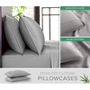 image:imageQueen Pillowcases by Pure Bamboo Genuine 100 Organic Viscose Derived from Bamboo Luxuriously Soft amp Cooling Double Stitching Envelope Closure 2 Queen Pillowcases StripesStone Grey
