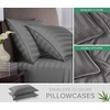 image:imageQueen Pillowcases by Pure Bamboo Genuine 100 Organic Viscose Derived from Bamboo Luxuriously Soft amp Cooling Double Stitching Envelope Closure 2 Queen Pillowcases StripesJacquard Stone