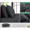 image:imageQueen Pillowcases by Pure Bamboo Genuine 100 Organic Viscose Derived from Bamboo Luxuriously Soft amp Cooling Double Stitching Envelope Closure 2 Queen Pillowcases StripesCharcoal