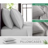 image:imageQueen Pillowcases by Pure Bamboo Genuine 100 Organic Viscose Derived from Bamboo Luxuriously Soft amp Cooling Double Stitching Envelope Closure 2 Queen Pillowcases StripesSilver Pearl