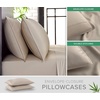 image:imageQueen Pillowcases by Pure Bamboo Genuine 100 Organic Viscose Derived from Bamboo Luxuriously Soft amp Cooling Double Stitching Envelope Closure 2 Queen Pillowcases StripesSand