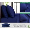 image:imageQueen Pillowcases by Pure Bamboo Genuine 100 Organic Viscose Derived from Bamboo Luxuriously Soft amp Cooling Double Stitching Envelope Closure 2 Queen Pillowcases StripesCobalt Blue