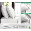 image:imageQueen Pillowcases by Pure Bamboo Genuine 100 Organic Viscose Derived from Bamboo Luxuriously Soft amp Cooling Double Stitching Envelope Closure 2 Queen Pillowcases StripesWhite