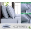 image:imageQueen Pillowcases by Pure Bamboo Genuine 100 Organic Viscose Derived from Bamboo Luxuriously Soft amp Cooling Double Stitching Envelope Closure 2 Queen Pillowcases StripesSterling Blue