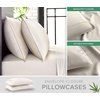 image:imageQueen Pillowcases by Pure Bamboo Genuine 100 Organic Viscose Derived from Bamboo Luxuriously Soft amp Cooling Double Stitching Envelope Closure 2 Queen Pillowcases StripesIvory