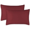 image:imageQueen Pillowcases by Pure Bamboo Genuine 100 Organic Viscose Derived from Bamboo Luxuriously Soft amp Cooling Double Stitching Envelope Closure 2 Queen Pillowcases StripesMerlot