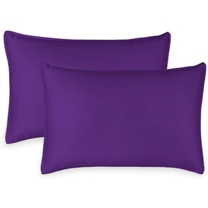 image:imageQueen Pillowcases by Pure Bamboo Genuine 100 Organic Viscose Derived from Bamboo Luxuriously Soft amp Cooling Double Stitching Envelope Closure 2 Queen Pillowcases StripesPurple