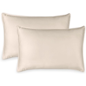 image:imageQueen Pillowcases by Pure Bamboo Genuine 100 Organic Viscose Derived from Bamboo Luxuriously Soft amp Cooling Double Stitching Envelope Closure 2 Queen Pillowcases StripesCreme