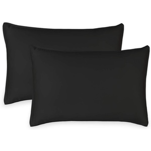 image:imageQueen Pillowcases by Pure Bamboo Genuine 100 Organic Viscose Derived from Bamboo Luxuriously Soft amp Cooling Double Stitching Envelope Closure 2 Queen Pillowcases StripesBlack