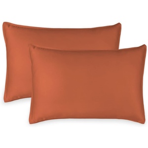 image:imageQueen Pillowcases by Pure Bamboo Genuine 100 Organic Viscose Derived from Bamboo Luxuriously Soft amp Cooling Double Stitching Envelope Closure 2 Queen Pillowcases StripesTerracotta