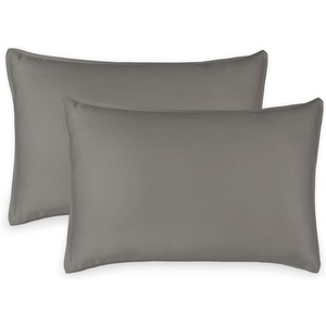 image:imageQueen Pillowcases by Pure Bamboo Genuine 100 Organic Viscose Derived from Bamboo Luxuriously Soft amp Cooling Double Stitching Envelope Closure 2 Queen Pillowcases StripesGraphite
