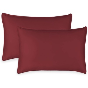 image:imageQueen Pillowcases by Pure Bamboo Genuine 100 Organic Viscose Derived from Bamboo Luxuriously Soft amp Cooling Double Stitching Envelope Closure 2 Queen Pillowcases StripesMerlot