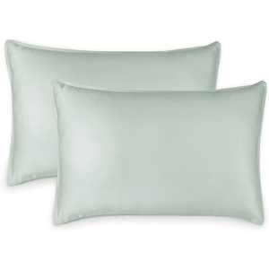 image:imageQueen Pillowcases by Pure Bamboo Genuine 100 Organic Viscose Derived from Bamboo Luxuriously Soft amp Cooling Double Stitching Envelope Closure 2 Queen Pillowcases StripesSea Glass