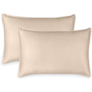 image:imageQueen Pillowcases by Pure Bamboo Genuine 100 Organic Viscose Derived from Bamboo Luxuriously Soft amp Cooling Double Stitching Envelope Closure 2 Queen Pillowcases StripesAlmond